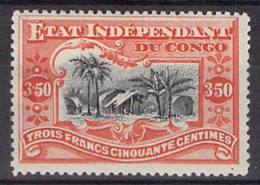 COB 27 *  - Etat Indépendant Du Congo - 1894 - Cote 260 COB 2022 - 3F50 Vermillon - Ungebraucht