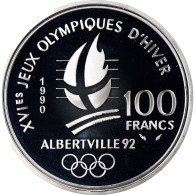 Monnaie, France, Albertville 92, Bobsleigh, 100 Francs, 1990, Paris, Proof, FDC - Pruebas