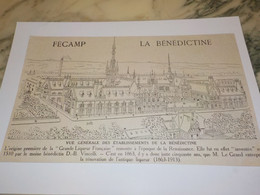 ANCIENNE PUBLICITE FECAMP LA BENEDICTINE 1913 - Alcools