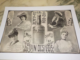 ANCIENNE PUBLICITE TONIQUE VIN DESILES  1905 - Alcools