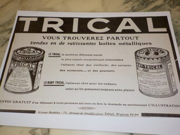 ANCIENNE PUBLICITE DEJEUNER SUCRE TRICAL  1919 - Alcools