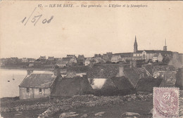 Île De Batz 29 - Vue Générale - Eglise Et Sémaphore - 17 - 1908 - Ile-de-Batz