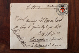 1915 Rotes Kreuz 1914 Essen Issoudun Surcharge Croix Rouge France Cover Ww1 Wk1 Timbre Seul KG - Covers & Documents