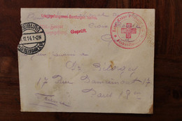 Rotes Kreuz 1914 Surcharge Croix Rouge France Cover Ww1 Wk1 Timbre Seul KG Zensur Censor - Covers & Documents