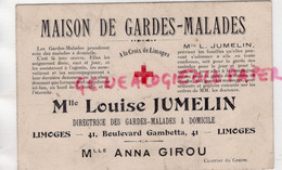 87- LIMOGES- CARTE MLLE LOUISE JUMELIN-CROIX ROUGE- DIRECTRICE MAISON DE GARDES MALADES-ANNA GIROU-41 BD GAMBETTA - Straßenhandel Und Kleingewerbe