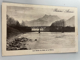 CPA Précurseur - Vallée D'ILLIEZ / Vallée Du Rhône - Les Dents Du Midi Et Le Rhône - Belle Carte En Carton Velin - Val-d'Illiez 