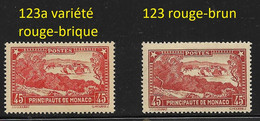 Monaco N° 123a* Variété Rouge-brique, Cote 550€ - Plaatfouten En Curiosa