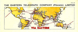 1939 ESTERN TELEGRAPH COMPANY Britain G.B. COMMUNICATIONS MONDE CABLES SOUS MARINS CARTE SUPERBE - 1900 – 1949