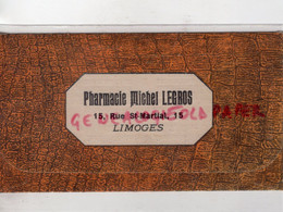 87- LIMOGES- RARE POCHETTE PUBLICITE PHARMACIE MICHEL LEGROS -15 RUE ST SAINT MARTIAL- PHARMACIEN -SOGEDROF - Ambachten