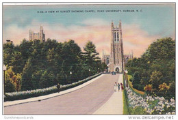 North Carolina Durham Chapel At Sunset Duke University - Durham