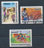 °°° RWANDA - Y&T N°1286/88 - 1989 °°° - Used Stamps