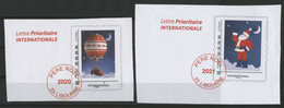 2 FRAGMENTS "PERE NOEL" 2020 Et 2021 - Prêts-à-poster:Stamped On Demand & Semi-official Overprinting (1995-...)
