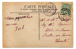 1906--cachet " Limoges à Angoulême " Type Blanc   Sur Carte Postale  St Jean De Luz ---..........à Saisir - Posta Ferroviaria
