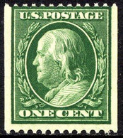 US #348 Mint Never Hinged 1c Franklin Coil From 1908 - Unused Stamps