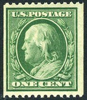 US #348 Mint Lightly  Hinged 1c Franklin Coil From 1908 - Unused Stamps