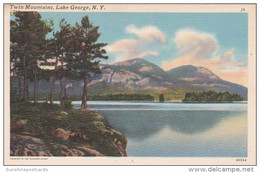 New York Lake George The Twin Mountains 1953 - Lake George