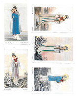 Canivet / Devotieprent / Image Pieuse, 5 Cards, M. Liu Yen-Ping, Donna (1 Card Has Damage) - Andachtsbilder