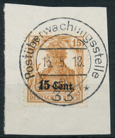 BES. 1WK ETAPPE WEST Nr 5 Zentrisch Gestempelt Briefstück X4433CA - Bezetting 1914-18