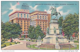 Virginia Richmond Washington Monument And Hotel Richmond 1951 - Richmond