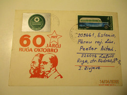 ESPERANTO USSR RUSSIA LENIN MARX 1977 , BULGARIA VARNA LABEL CINDERELLA VIGNETTE ,  POSTCARD , 1-38 - Esperanto