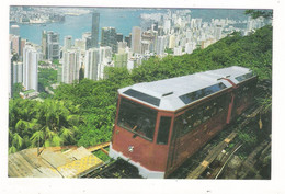 POST CARD FROM HONG KONG ( Années 80 ) /  PEAK TRAM  ( Tramway Rouge ) - Chine (Hong Kong)