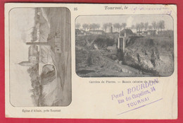 Tournai - Carrière De Pierres / Bassin Calcaire ...2 Vues - 1900 ( Verso Spécial - Art Déco ) - Tournai