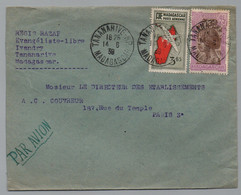 MADAGASCAR - TANANARIVE / 1939 LETTRE  PAR AVION  POUR LA FRANCE (ref 6810d) - Cartas & Documentos