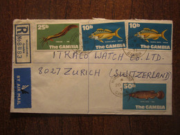 REG 1971 GAMBIA FISH STAMPS On COVER - Gambia (1965-...)