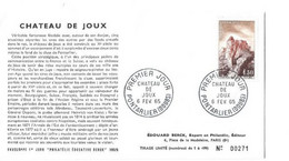 FDC / Enveloppe 1er Jour 1965 / 25 Château De JOUX / PONTARLIER - 1960-1969