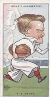 Rugby Internationals 1929 -  15 AT Young The Army & England   - Wills Cigarette Card - Sport - Wills
