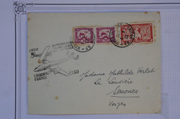 AU1 INDOCHINE BELLE LETTRE 1950  SAIGON POUR  SENONES FRANCE +CACHET  AIR FRANCE+ AFFRANC.INTERESSANT - Storia Postale