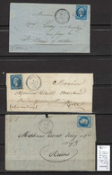 France - Lot De 10 Lettres Avec Cachets Type 22 Ou Type 24 - De Bons Indices - 1849-1876: Klassieke Periode