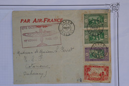 AU1 SENEGAL  AOF  BELLE  LETTRE AIR FRANCE 1937  1ER VOL +DAKAR POUR COTONOU +A VOIR + AFFRANC. PLAISANT - Covers & Documents