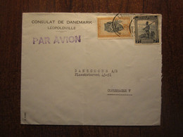 BELGIAN CONGO CONSULAT DE DANEMARK LEOPOLDVILLE COVER - Covers & Documents