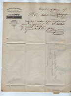 VP19.466 - 1865 - Lettre - Escompte & Recouvrements LANDRY - LASSERRE à BOURGUEIL  Pour CHINON - Banco & Caja De Ahorros