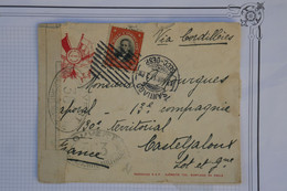 AU1 CHILI  BELLE  LETTRE CENCUREE 1919 SANTIAGO VIA CORDILLERES POUR CASTELJALOUX  FRANCE+PAS COURANT+ AFFRANC. PLAISANT - Cile