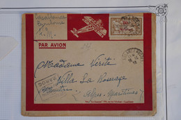 AU1  MAROC  BELLE  LETTRE 1922 CASABLANCA TOULOUSE PAR AVION A MENTON V.  LA ROSERAY +SURCHARGES+ AFF. PLAISANT - Poste Aérienne