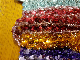 GALON RUBAN Paillettes Sequins Façon "guirlande" 15 Mm OR COUTURE MERCERIE - Laces & Cloth