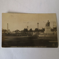 Alexandrie (Egypte) Carte Photo // Statue De Nubar Pacha Et Colonne De Karthoum 190? - Alexandrië