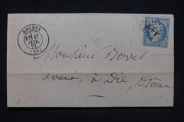 FRANCE - Lettre De Aouste Pour St Dié En 1871 Avec Cérès 20ct GC 123 - L 119367 - 1849-1876: Klassik