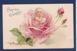 CPA Enfant Gaufré Embossed écrite Fantaisie Surréalisme Rose - Otros & Sin Clasificación