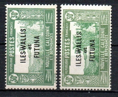 Col24  Colonies Wallis Et Futuna N° 51 & 51a Neuf X MH Cote 7,50€ - Unused Stamps