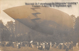 CPA 41 COUTURE CARTE PHOTO SOUVENIR DE L'ATTERRISSAGE DU BALLON DIRIGEABLE CONTE 17 SEPT 1912 - Autres & Non Classés