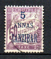 Col24  Colonies Zanzibar  Taxe N° 5 Oblitéré Cote 30,00€ - Gebraucht