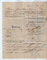 VP19.470 - 1866 - Lettre / Bordereau - Banque De RIAZ - AUDRA Et Cie à LYON Pour LE PUY - Bank En Verzekering