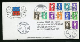 FRANCE - BRIAT SERIE N° Yt 32/41 SUR LETTRE POUR LA FRANCE (Obli. MAMOUDZOU De 1997 - 1er JOUR ??) - Briefe U. Dokumente