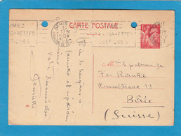 ENTIER POSTAL  SPE - CP1 DE PARIS POUR BALE,SUISSE. - Standard Postcards & Stamped On Demand (before 1995)