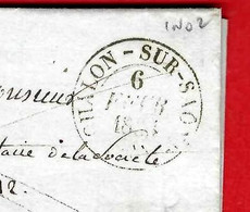 1833 L.S.C. CHALONS SUR SAONE Avec "P.P. Pour Paris + CACHET A DATE ET CACHET DE CIRE AU DOS V.SCANS - 1801-1848: Precursores XIX