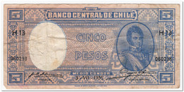 CHILE,5 PESOS,1935,P.91c,AF,SMALL CUT - Chili