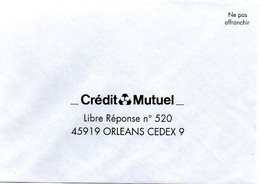LOIRET - Dépt N° 45 = ORLEANS = ENVELOPPE LIBRE REPONSE N° 520 ' CREDIT MUTUEL ' - Cartes/Enveloppes Réponse T